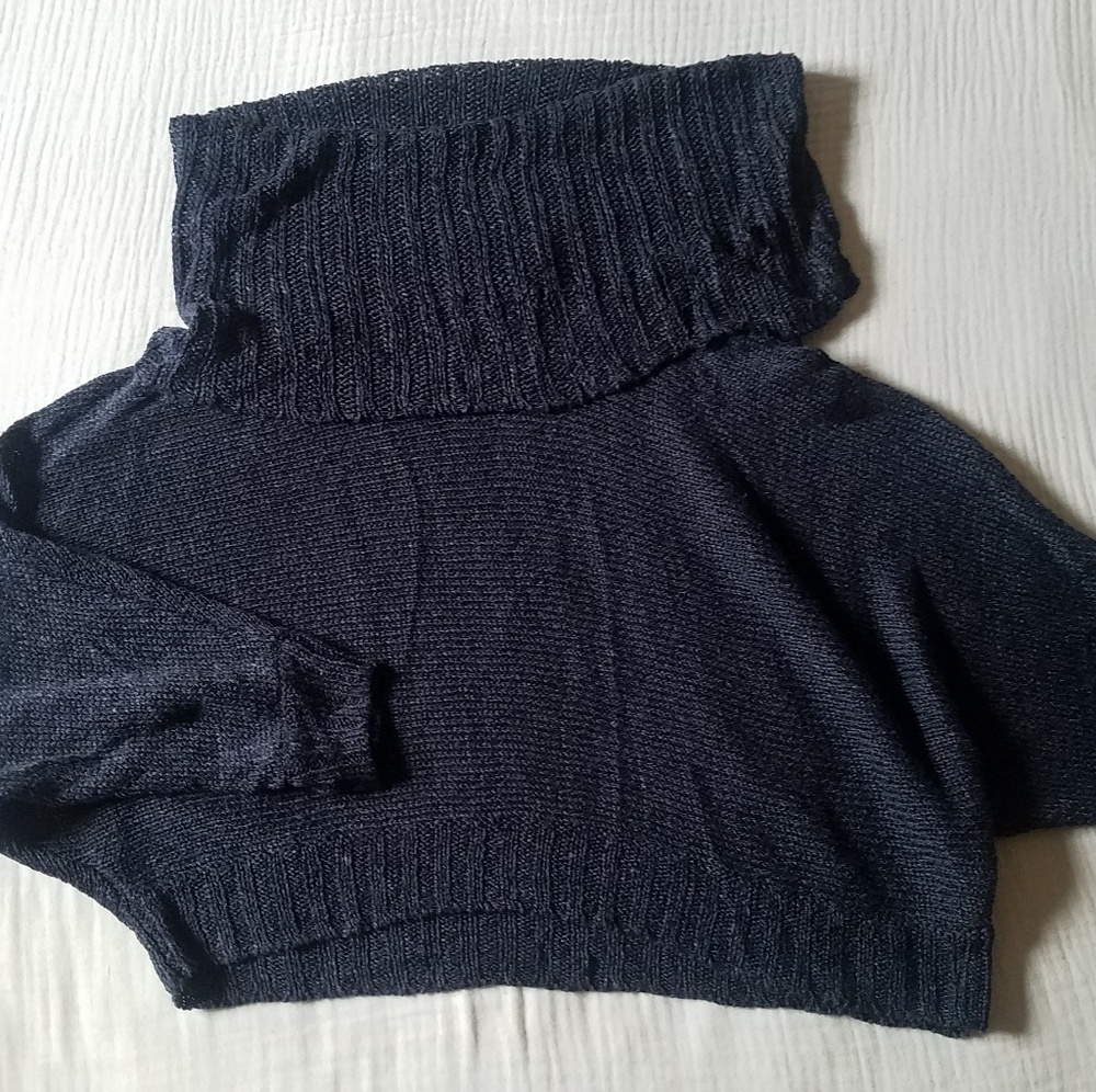 BCBG Maxazaria cropped blue cardigan
